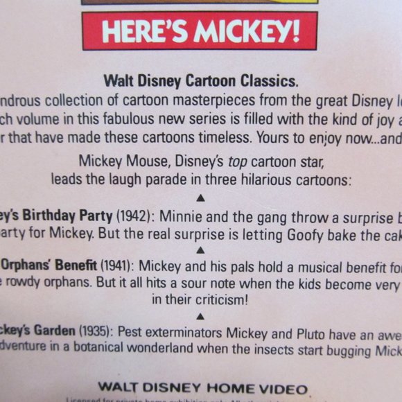 Walt Disney Vtg Here's Mickey Mouse & Here's Goofy 2 VHS Tapes - Picture 11 of 11